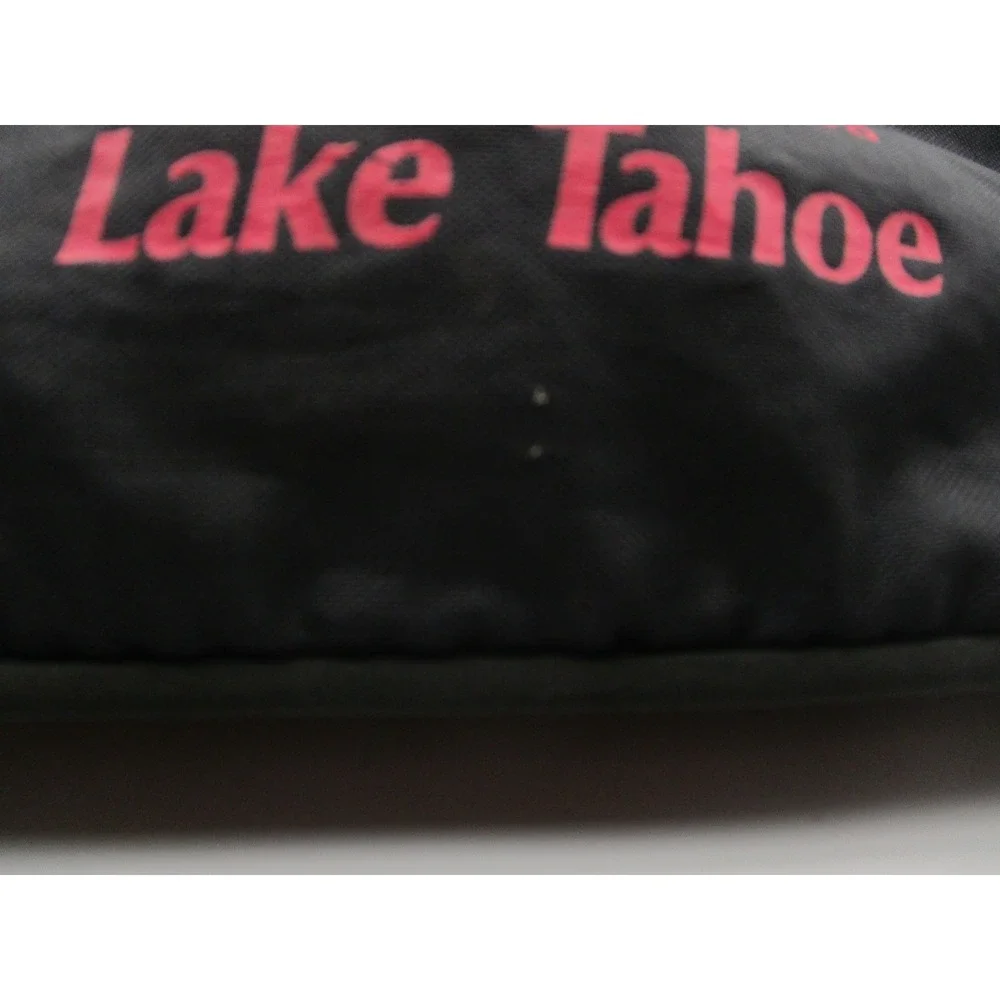 Vintage 1990 Leaders Club Lake Tahoe Fanny Pack Black Pink Retro Waist‎ Bag - Picture 2 of 9